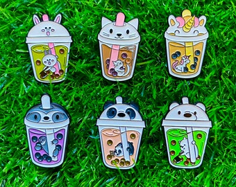 Cute Boba Tea Enamel Pins , Boba Milk Tea Pins , Asian Food Pin Accessories , Enamel Pins For Bags and Hats , Christmas Gift For Her