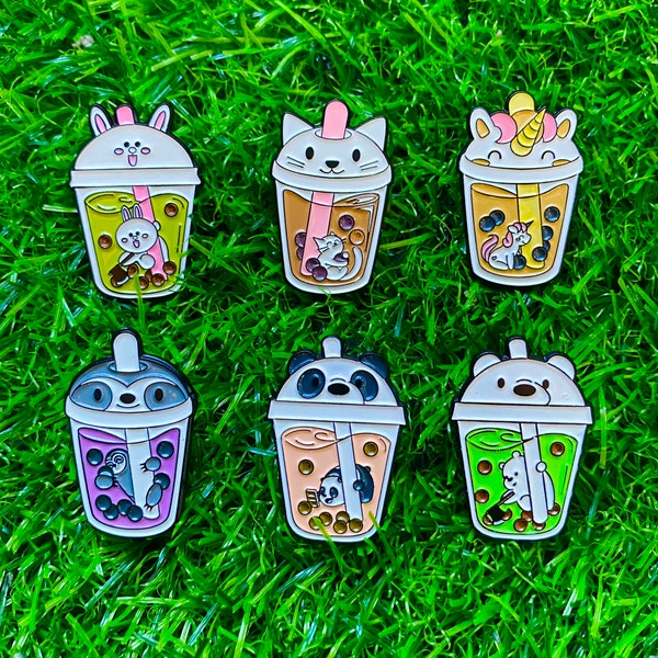 Cute Boba Tea Enamel Pins , Boba Milk Tea Pins , Asian Food Pin Accessories , Enamel Pins For Bags and Hats , Christmas Gift For Her