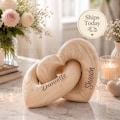 Valentine’s Day Gift with Custom Names, Personalized Infinity Heart Sculpture, Romantic Couple Keepsake, Anniversary Present for Him Her