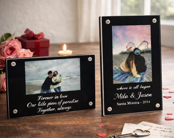 Personalized Acrylic Photo Frame, Valentine’s Day Gift, Custom Couple Picture, Anniversary Home Decor