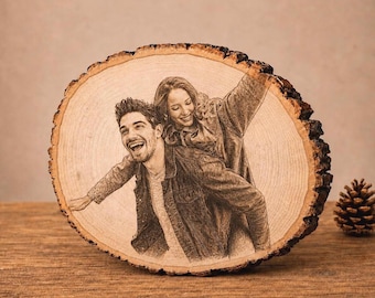 Personalized Wood Photo Engraving, Anniversary Gift for Couple, Wedding Gift, Memorial Keepsake, Custom Photo Plaque