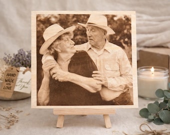 Personalized Wood Photo Engraving, Rustic Home Decor, Custom Photo on Wood, Timeless Keepsake