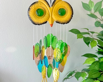 Stained Glass Owl Suncatcher, Colorful Boho Window Hanging, Christmas Gift for Her or Him, Rainbow Light Catcher Decor, Unique Owl Wall Art