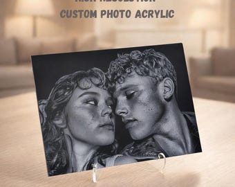 Custom Acrylic Photo Engraving – Personalized Couple Portrait – Valentine’s Day Gift, Anniversary Keepsake