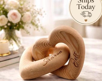 Regalo de San Valentín con nombres personalizados, escultura de corazón infinito personalizada, recuerdo romántico de pareja, regalo de aniversario para él o ella.