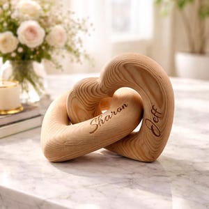 Valentine’s Day Gift with Custom Names, Personalized Infinity Heart Sculpture, Romantic Couple Keepsake, Anniversary Present for Him Her