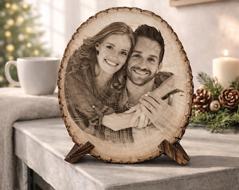 Personalized Wood Photo Engraving, Custom Valentine’s Day Gift, Romantic Keepsake, Couple Anniversary Decor, Rustic Home Decoration