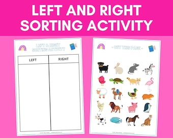 Left and Right Sorting Activity | Montessori Preschool | Homeschool Resource