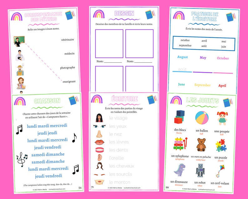 Beginner French Workbook Kids French Worksheets | Etsy