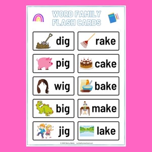 Word Family Flash Cards | Learning to Read | Rhyming Words - Etsy