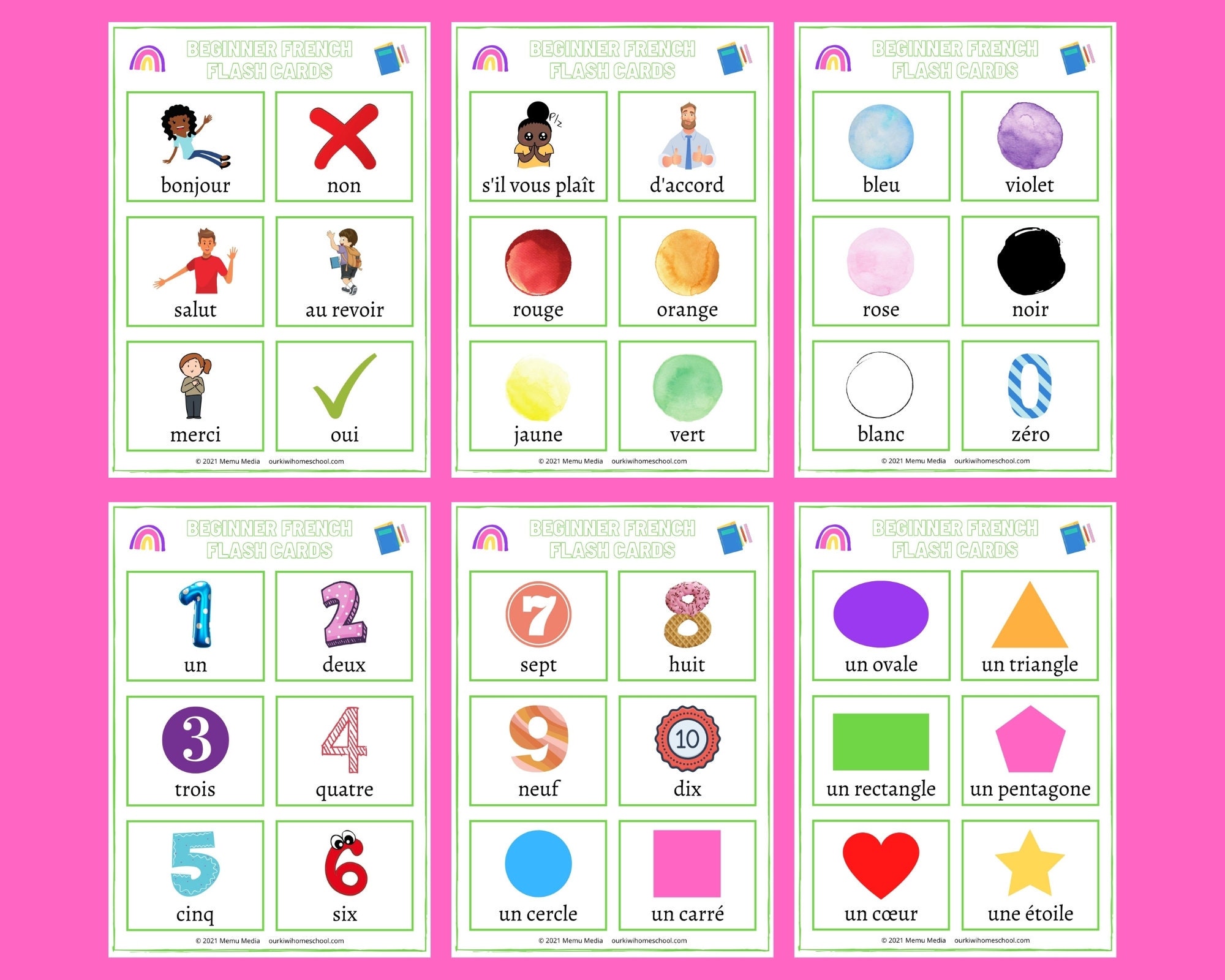 Beginner French Flash Cards French Learning Resource Français Etsy