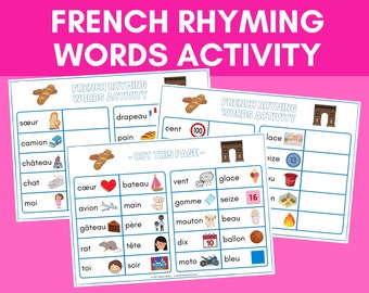 French Rhyming Words Activity | French Learning Game | Français