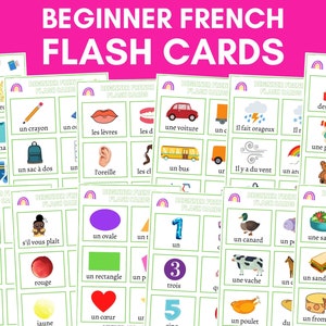 Beginner French Flash Cards | French Learning Resource | Français