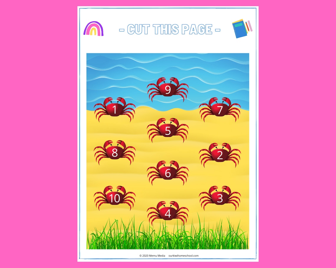 Crab Number Matching Activity Montessori Number Sorting Game Etsy New
