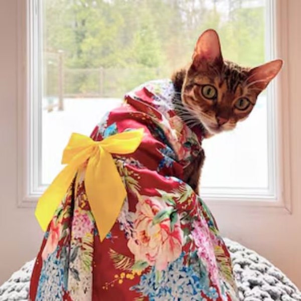 Kedi Persian Western Style Pet Dresses for Cats | Gotas Summer Satin Sphynx Cat Skirt Dress | Kitten  mascotas Clothes Dog Clothing