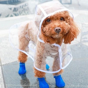 Impermeable Waterproof See through Clear Dog Raincoat | Waterproof Dog Clothes | Dog Outdoor Jacket Reflective | Small Medium Dog Raincoat
