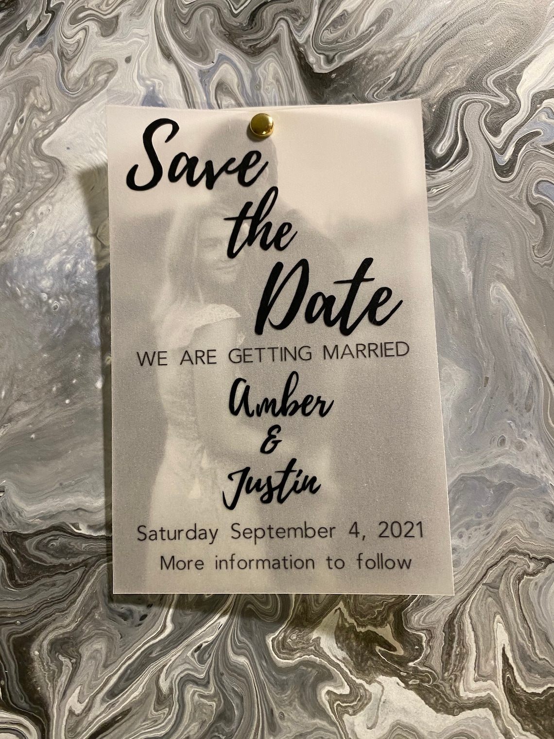 Custom Vellum Save the Dates Etsy