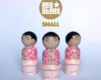 Hand-Painted NEMO inspired wooden Peg Doll: Eurovision fan gift 6cm