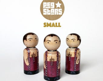 Damiano David - Maneskin inspired wooden Peg Doll: Eurovision Fan Gift 6cm