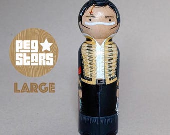 ADAM ANT - Adam & the Ants inspired peg doll. Hand painted wooden peg figure 9cm (larger). Ant Music 1980s retro, 80s pop New Romantic, Punk