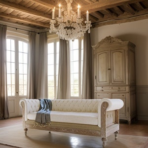 Deconstructed store farmhouse sofa