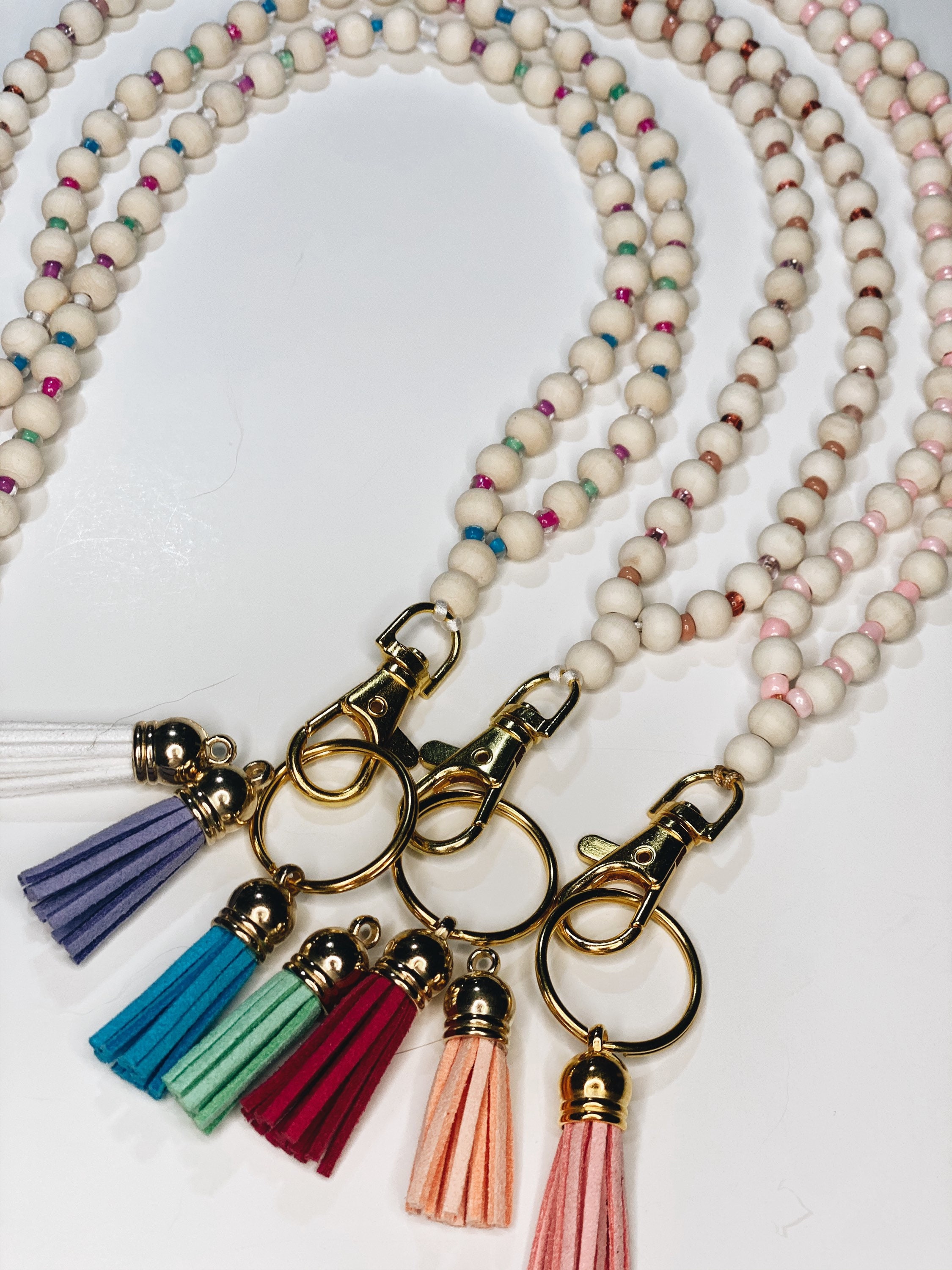 Teacher Lanyard Wood Lanyard Bead Lanyard Wood Beads Etsy