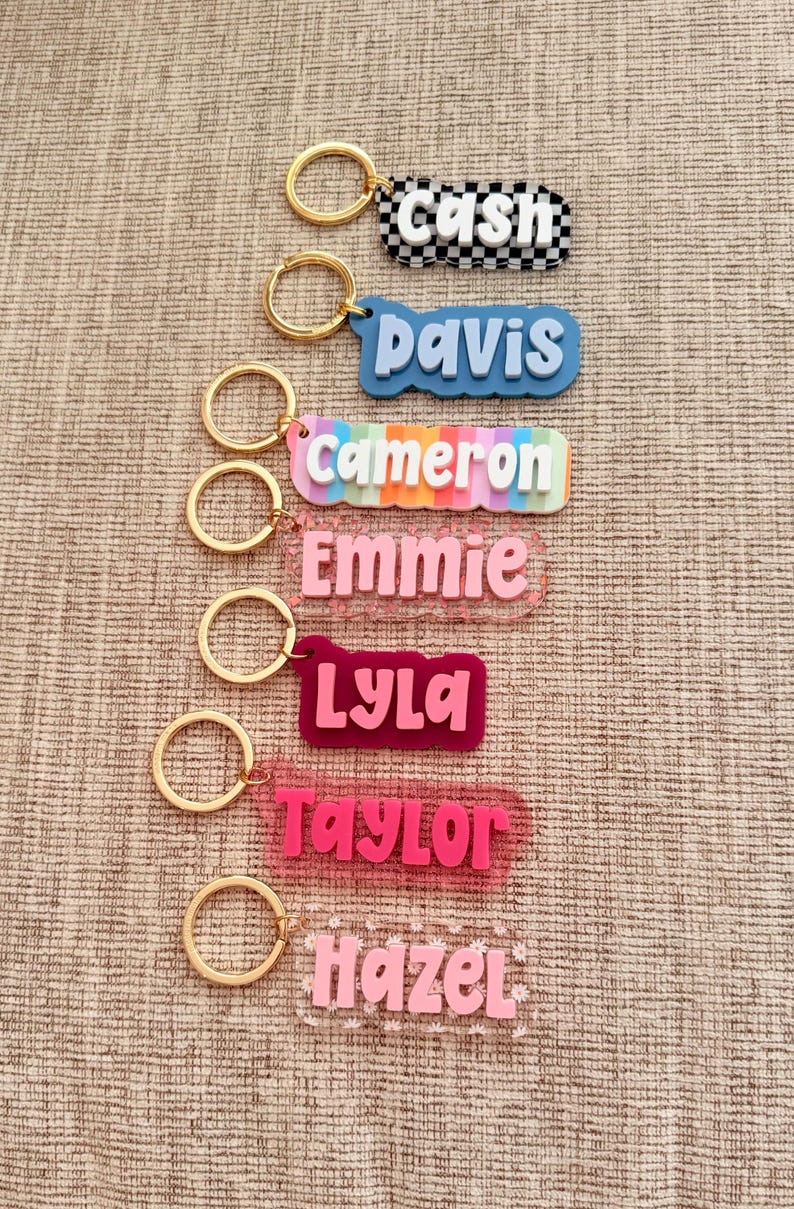 NEW Personalized Name Keychain: Custom Name Bag Accessory - Etsy