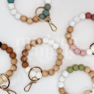 Llavero de pulsera, llavero pulsera, cuentas de silicona, llavero, pequeño regalo, regalo para un amigo