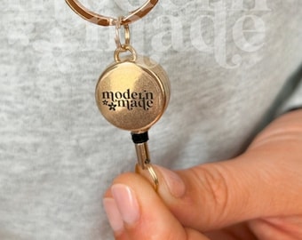 Add on Badge Reel, Gold Retractable Badge Holder, ID Badge Holder