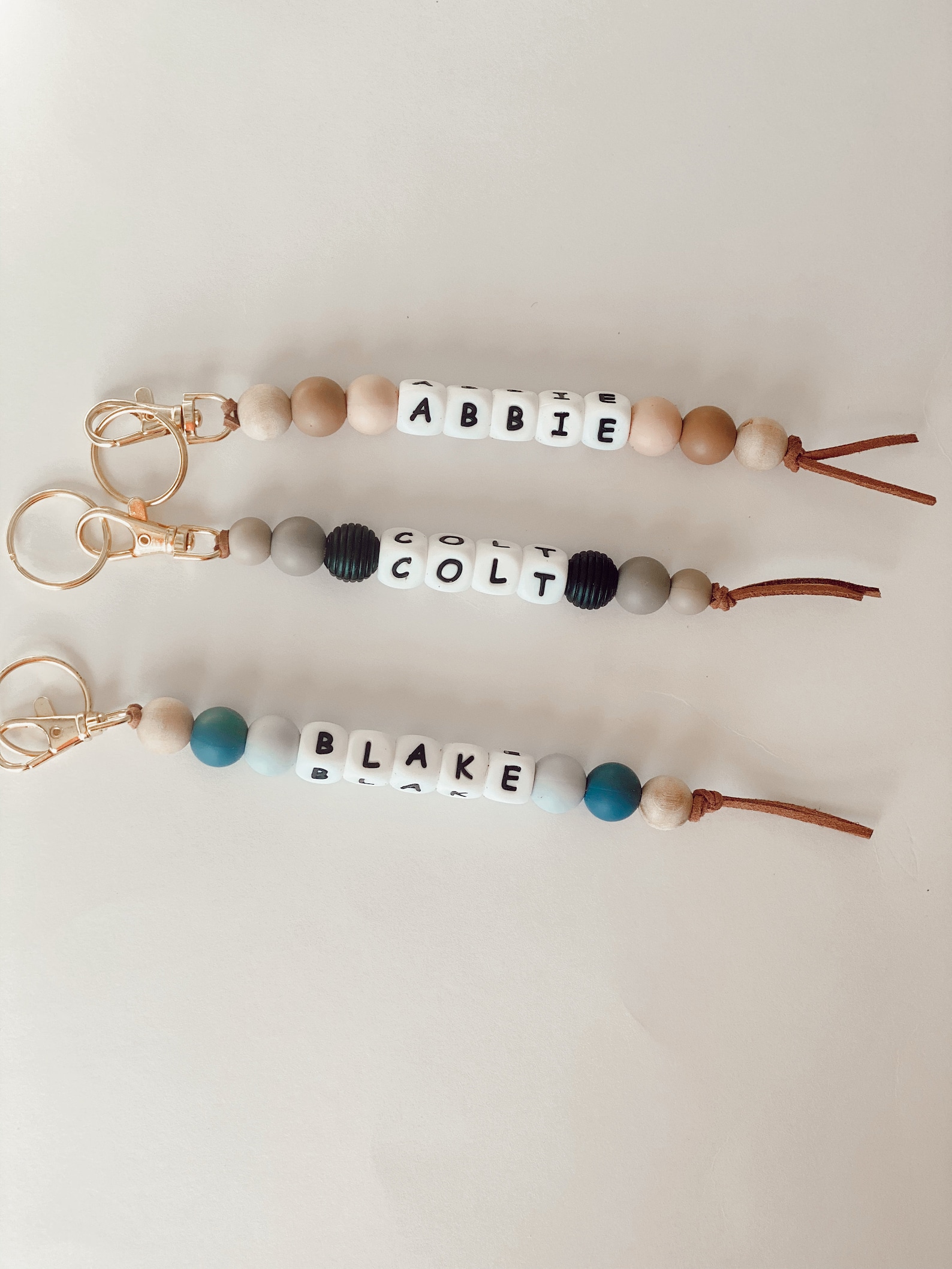 Name Beaded Keychain Custom Keychain Personalized Gift Etsy