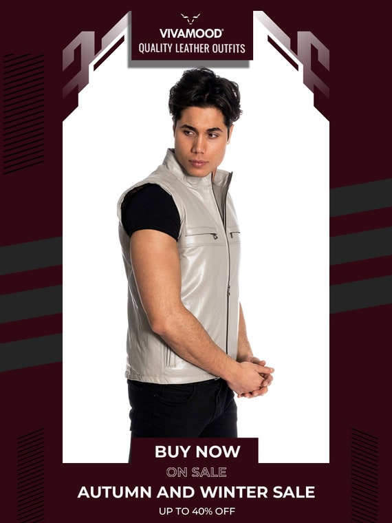 Biker leather deals waistcoat suppliers