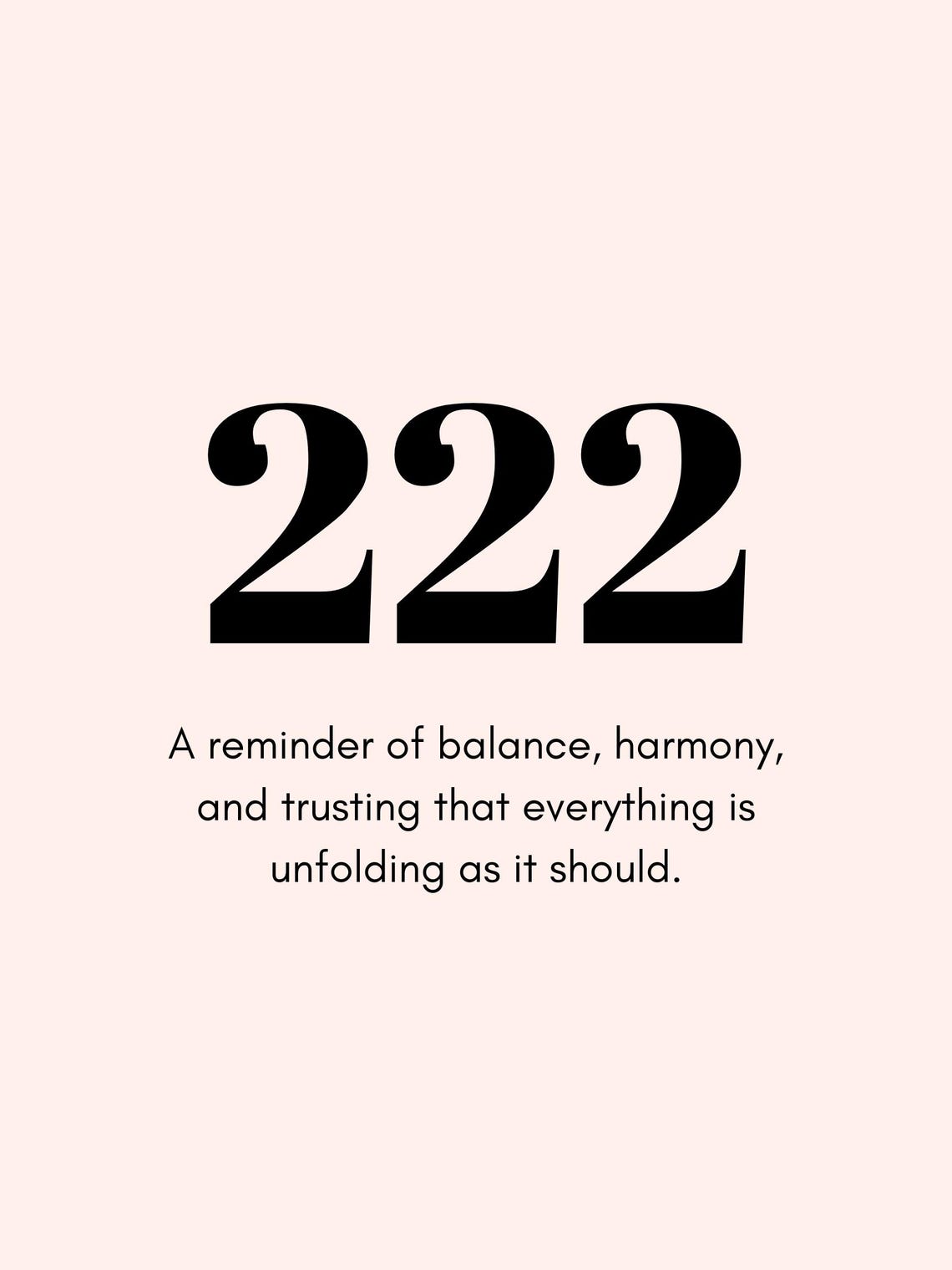 222 Angel Number Poster, Minimalist Spiritual Wall Art (digital ...