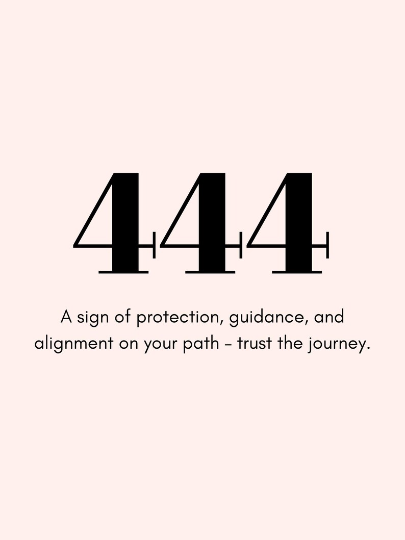 444 Angel Number Print, Protection Energy Poster (digital Download) - Etsy