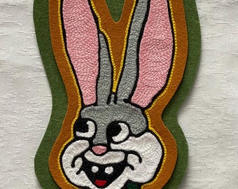 Chainstitch embroidered bunny patch