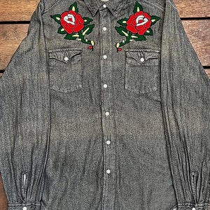 Koszula męska Levi’s vintage haftowana ściegiem łańcuszkowym, rozmiar średni