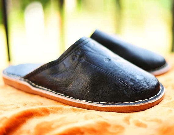 Moroccan Leather Clog Medical Slippers for Men Handmade | Etsy