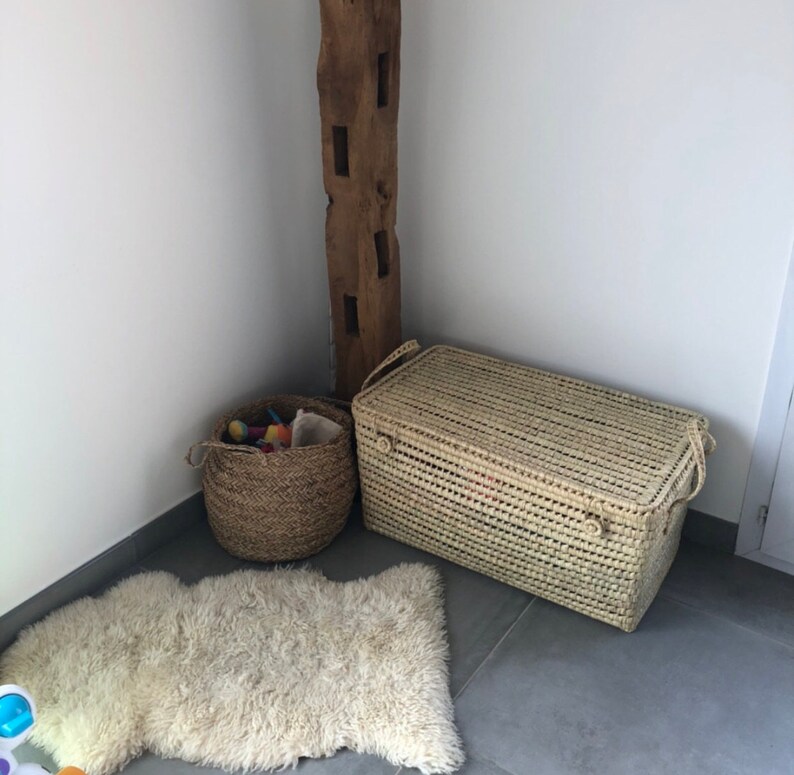 Toy Basket for Kids Wicker Storage Chest Toy Box Wicker Basket Etsy