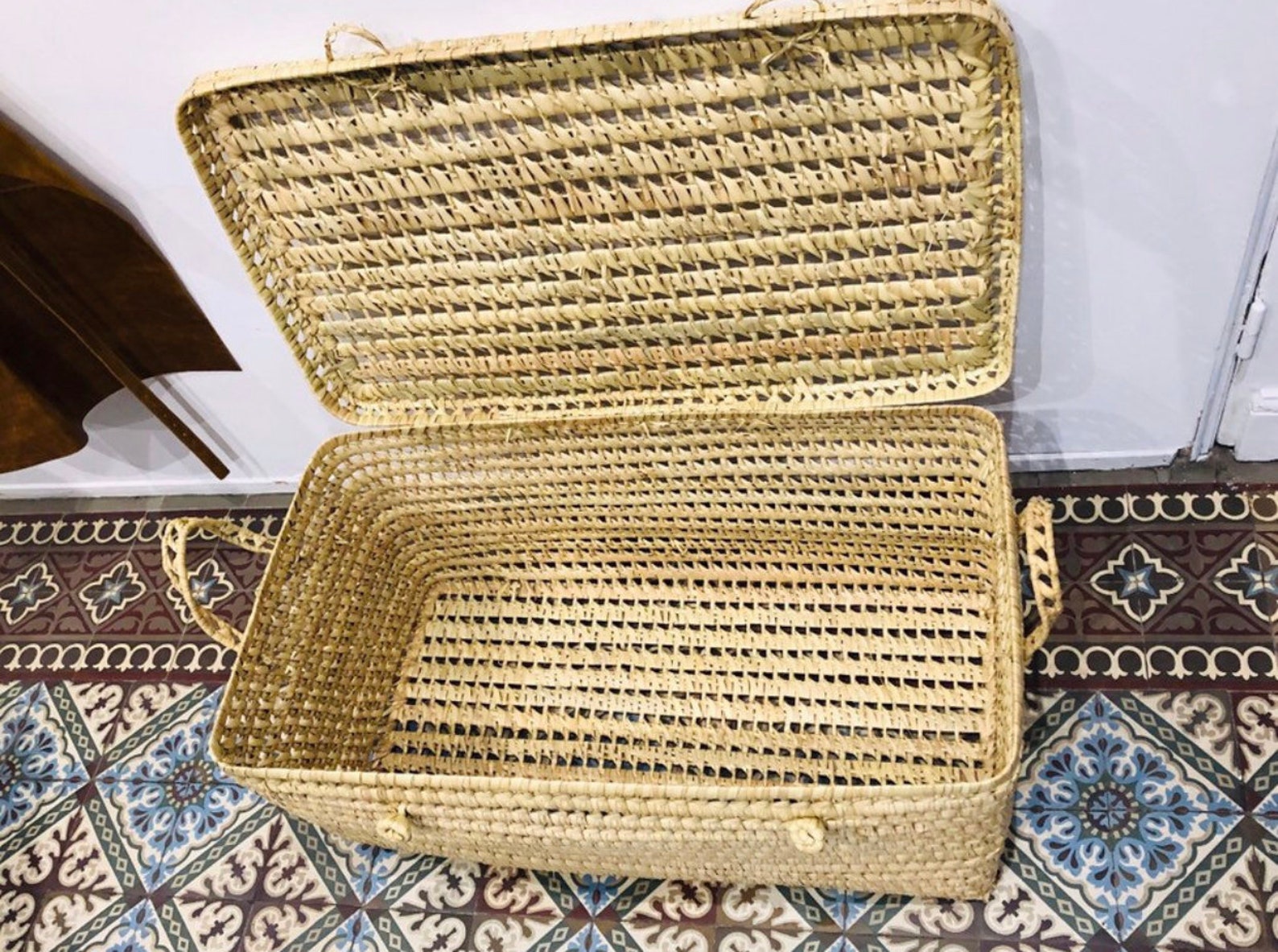 Toy Basket for Kids Wicker Storage Chest Toy Box Wicker Basket Etsy