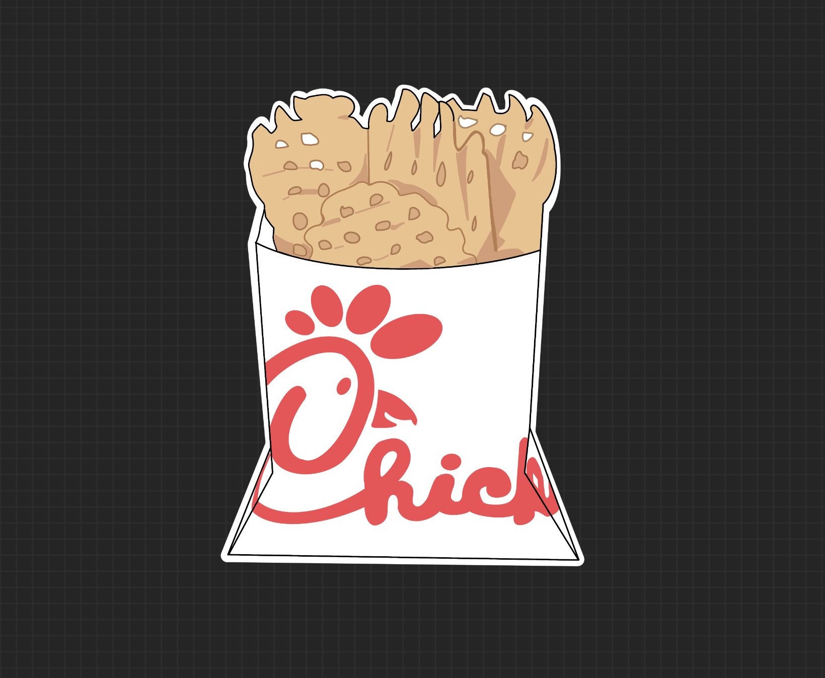 Chickfila waffle fries glossy sticker Etsy