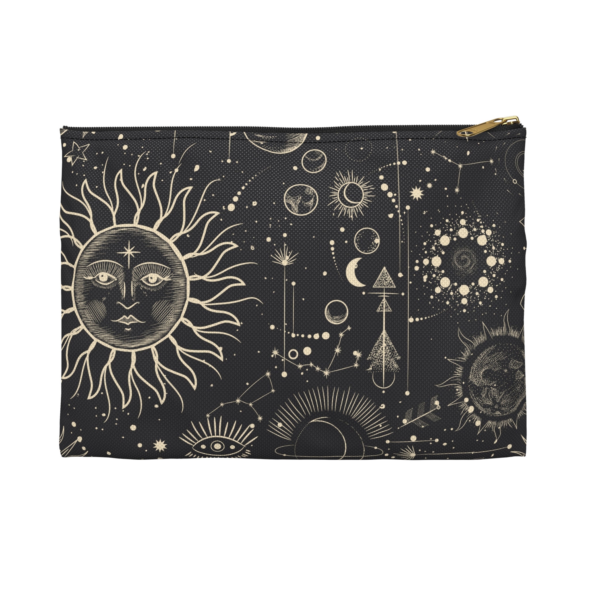 Black Makeup Bag Moon Cosmetic Bag Witch Gift Crystal - Etsy