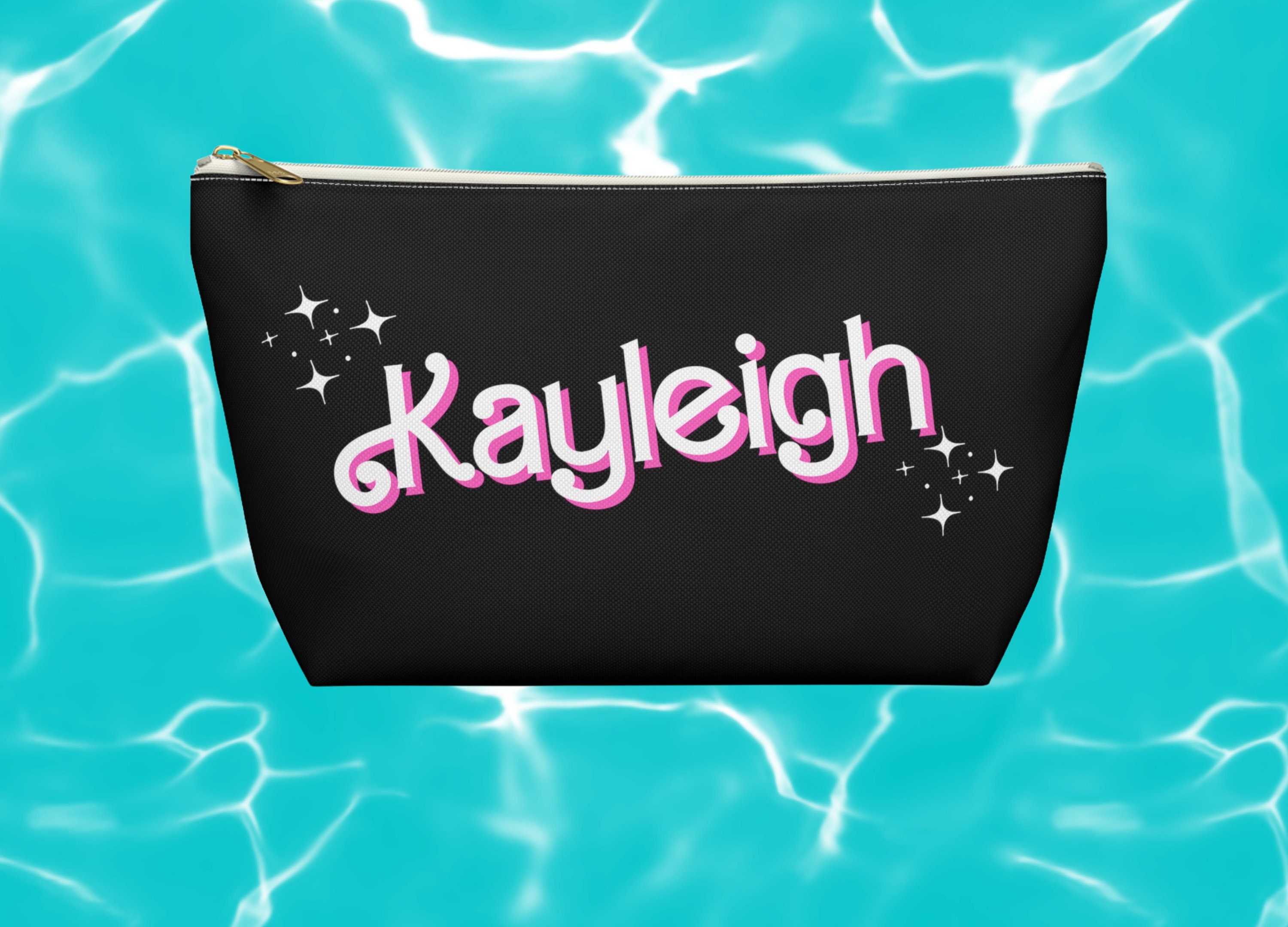 Personalized Makeup Bag, Pencil Bag, Pink Doll Party Favor, Bridesmaid Gift, Cheer Team Gift, Hair Accessories, Gift For Girl Friend