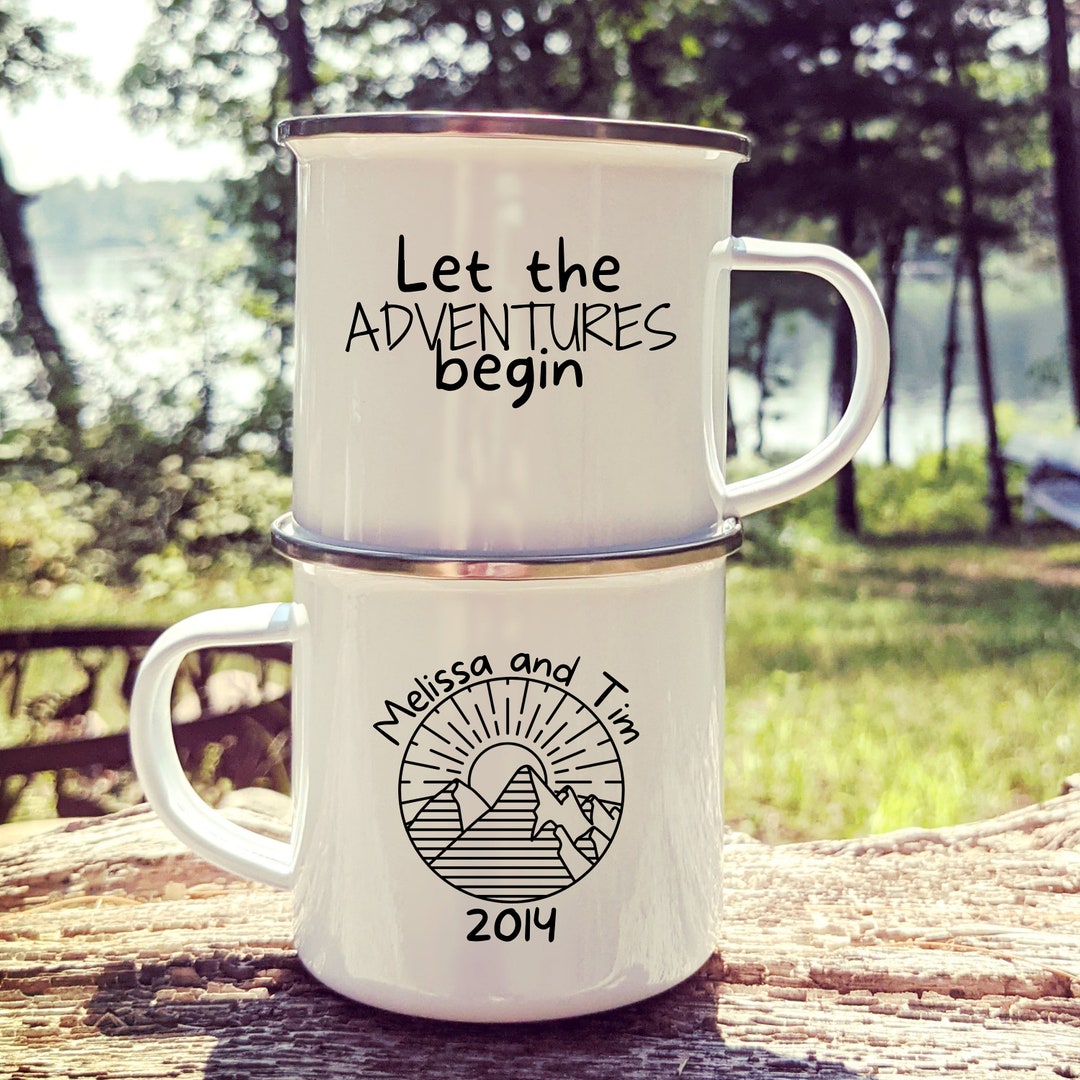 Personalized Outdoor Wedding Gift, Customized Camp Mug for Hiking