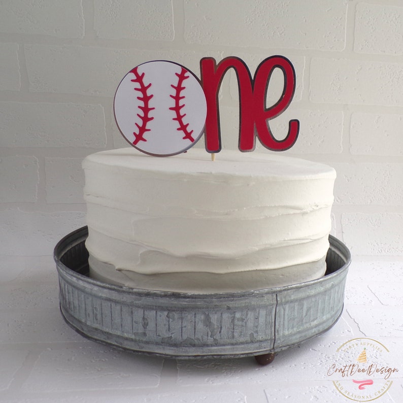 Baseball One Topper Baseball Theme Decor First Pitch Party Rookie Party Smash Cake Topper First Birthday Party Baseball Photo