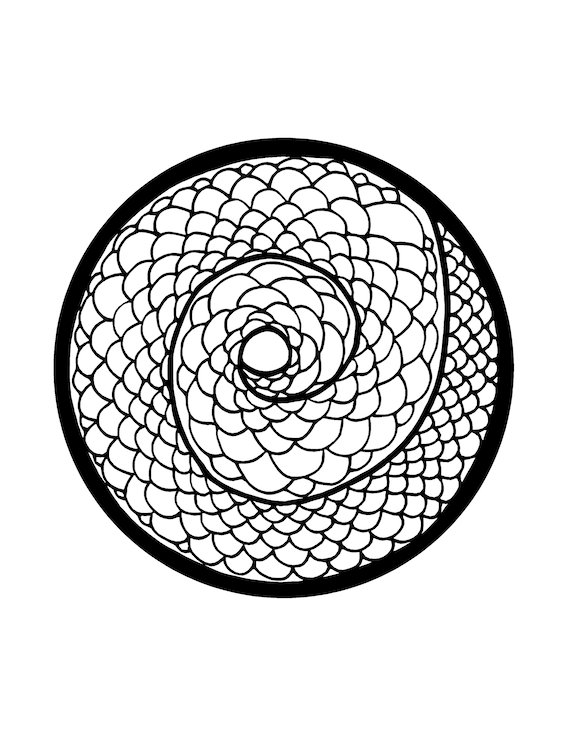 Coloring Page Spiral Snake | Etsy