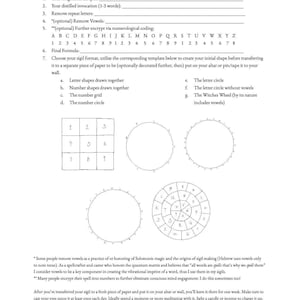 Simple Sigil Worksheet