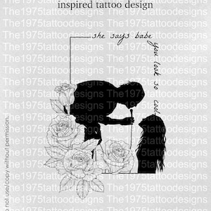the 1975 robbers artwork- tattoo design with rose flowers ready to download 1/1 unique tattoo designs