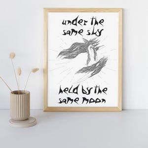 artemis under the same sky held by the same moon artwork a3 digital printable poster