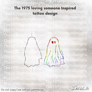 the 1975 loving someone for you are not beside but within me ghost artwork- tattoo design
