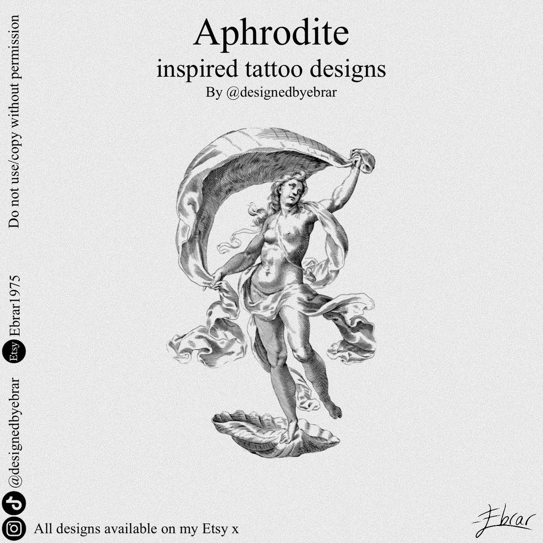 Aphrodite Inspired Digital Tattoo Design Files/personal Use Printable ...