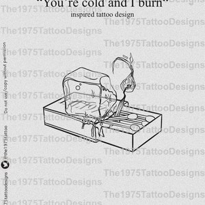 the 1975 settle down “you’re cold and I burn” artwork- tattoo design ready to download 1/1 unique tattoo designs